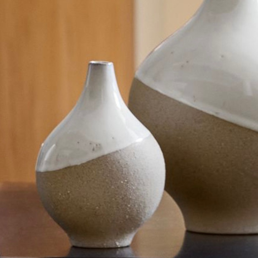 West Elm Half-Dipped stoneware vase